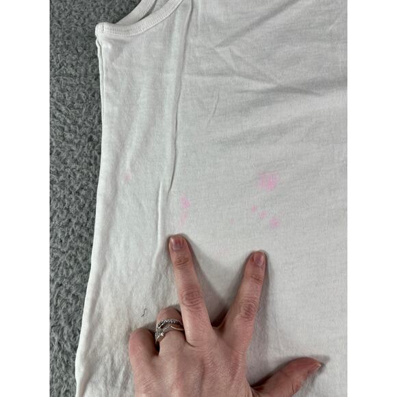 Disney Mickey & Minnie Mouse Shirt Tank Top Womens Medium White Cotton Graphic - Picture 9 of 10